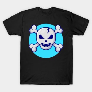 Skull And Crossbone Cartoon Vector Icon Illustration T-Shirt